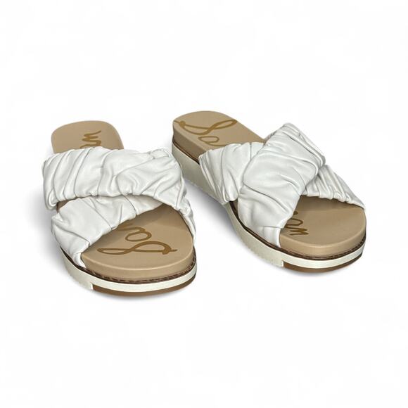Sam Edelman Aida White Leather Sandals Women’s Size 6.5 New In Box - Picture 5 of 9
